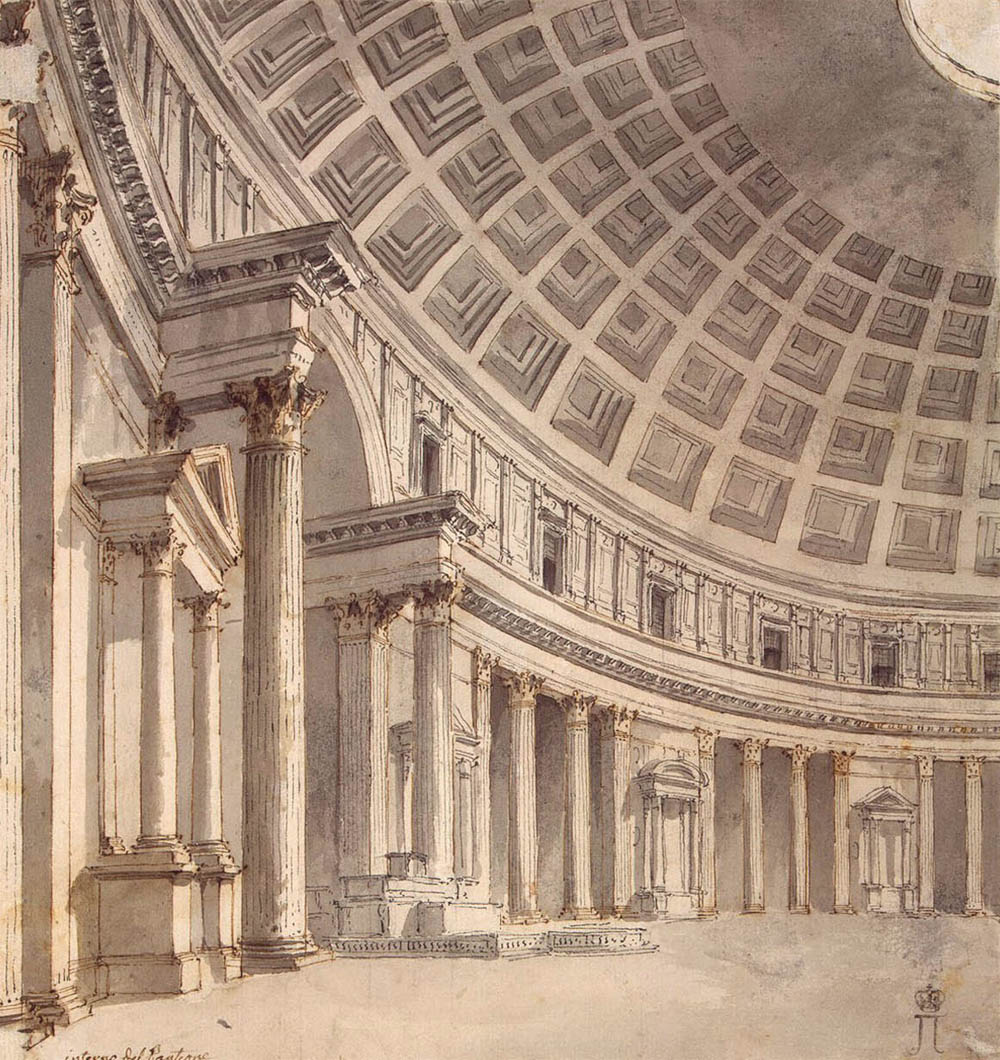 Charles-Louis Clérisseau, Intérieur du Panthéon